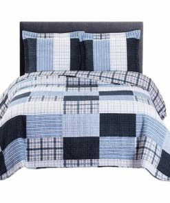 Royal Tradition Zoe Oversized Printed Patchwork Quilted Coverlet Set, Full/Queen