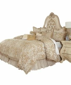 Michael Amini Luxembourg 12-Piece Queen Comforter Set - Creme