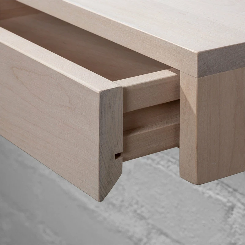 Woodek Design Bo Floating Nightstand With Drawer, Bedside Table, Beach Style Nightstand, White 4 Woodek Design Bo Floating Nightstand With Drawer, Bedside Table, Beach Style Nightstand, White - Image 4