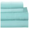 Pointehaven 200TC Combed Cotton Sheet Set, Aqua, Twin