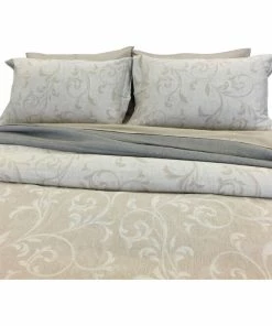 Natural Comfort Yue Home Textile Yarn-Dyed Linen Cotton Duvet Cover Set, Dune, King