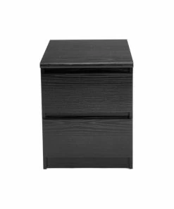 Tvilum Scottsdale 2 Drawer Wood Nightstand In Black Woodgrain