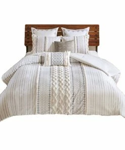 GwG Outlet INK+IVY Cotton Cal King Comforter Mini Set In Ivory Finish II10-995