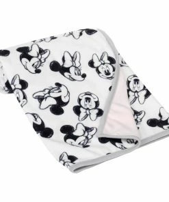 Lambs & Ivy Disney Baby MINNIE MOUSE Baby Blanket - White/Pink Minky/Jersey