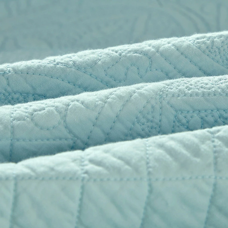 Calla Angel Saint Ivory Luxury Pure Cotton Quilt, Light Aqua, Queen 6 Calla Angel Saint Ivory Luxury Pure Cotton Quilt, Light Aqua, Queen - Image 6