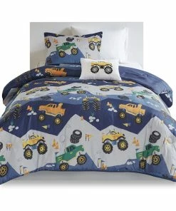 Olliix Nash Monster Truck Comforter Set Blue, Twin