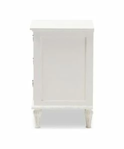 Baxton Studio Venezia French-Inspired Rustic Whitewash Wood 3-Drawer Nightstand -Bare Sales Store 8d11651b0d9c94bb 7551 w800 h800 b1 p0