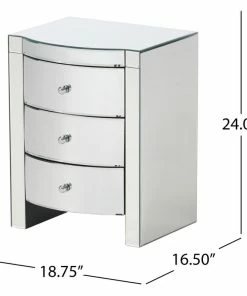 GDFStudio GDF Studio Jacinda Mirrored Accent 3-Drawer Nightstand -Bare Sales Store 8d51868603f434ca 8900 w800 h800 b1 p0