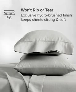 Bare Home Full XL 1800 Microfiber Sheet Set, Light Gray -Bare Sales Store 8e31776a024db2dc 9501 w800 h800 b0 p0