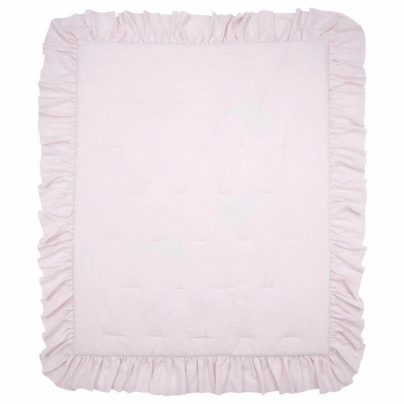 Lambs & Ivy Floral Garden Watercolor & Pink Linen Reversible Crib/Toddler Quilt 3 Lambs & Ivy Floral Garden Watercolor & Pink Linen Reversible Crib/Toddler Quilt - Image 3