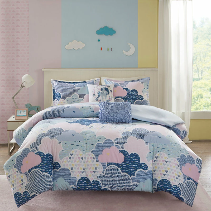 Olliix Kids Cotton Comforter/Duvet Cover/Coverlet Set, Blue, Twin, Duvet Cover 3 Olliix Kids Cotton Comforter/Duvet Cover/Coverlet Set, Blue, Twin, Duvet Cover - Image 3