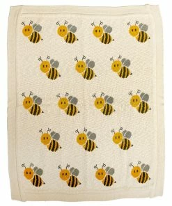 Parkland Collection Honeybee Ivory Knitted 32" X 40" Baby Blanket BTRK21168