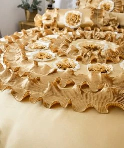 Tache Home Fashion 6-Piece Caramel Latte Ruffle Comforter Quilt Set, King -Bare Sales Store 92010b3c0b914a72 4741 w800 h800 b0 p0