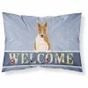 The-store Bull Terrier Red White Welcome Fabric Standard Pillowcase