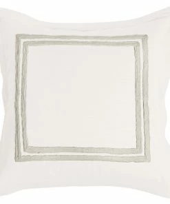 Kosas Home Kent 26x26" Hand-Stitched Embroidered Cotton Euro Sham In Ivory