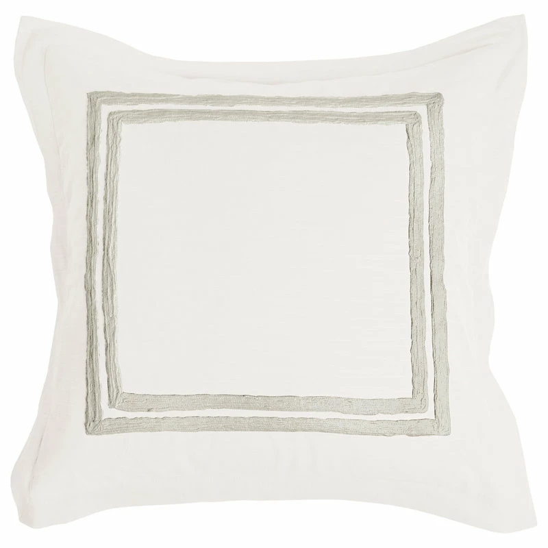 Kosas Home Kent 26x26" Hand-Stitched Embroidered Cotton Euro Sham In Ivory 1 Kosas Home Kent 26x26" Hand-Stitched Embroidered Cotton Euro Sham In Ivory
