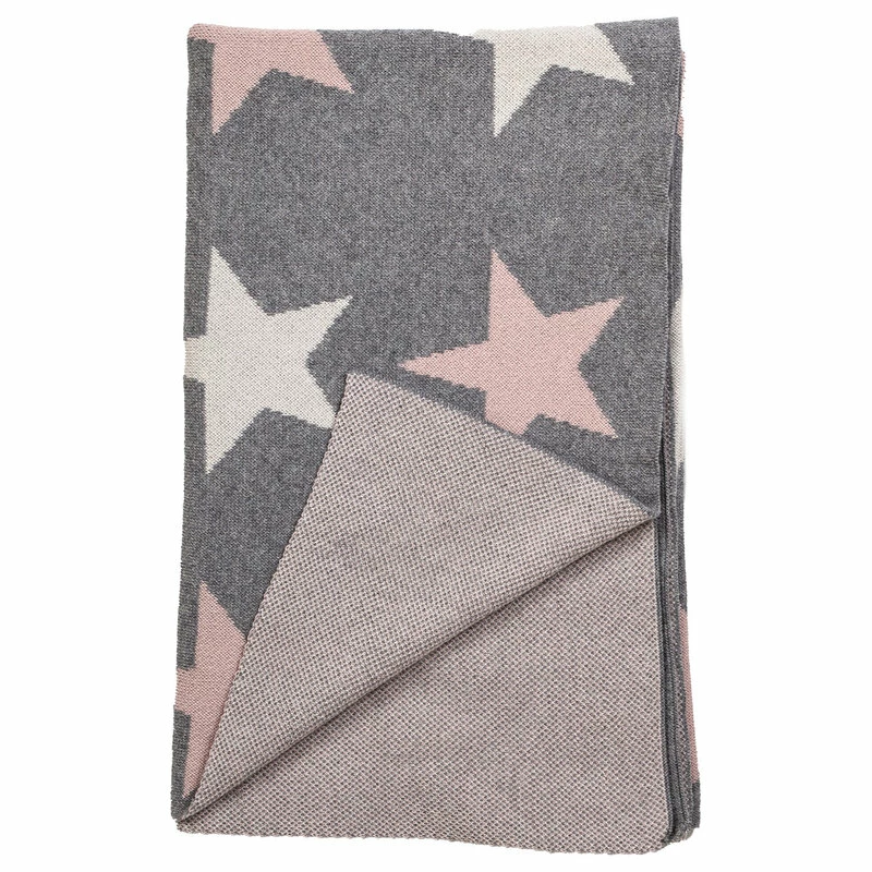 Parkland Collection Twinkle Stars Light Grey Knitted Baby Blanket BTRK21166 4 Parkland Collection Twinkle Stars Light Grey Knitted Baby Blanket BTRK21166 - Image 4