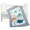 Nanshing America, Inc. The Jungle Friends 3 Piece Baby Nursery Bedding Set, Cute Dino, 33 X 42
