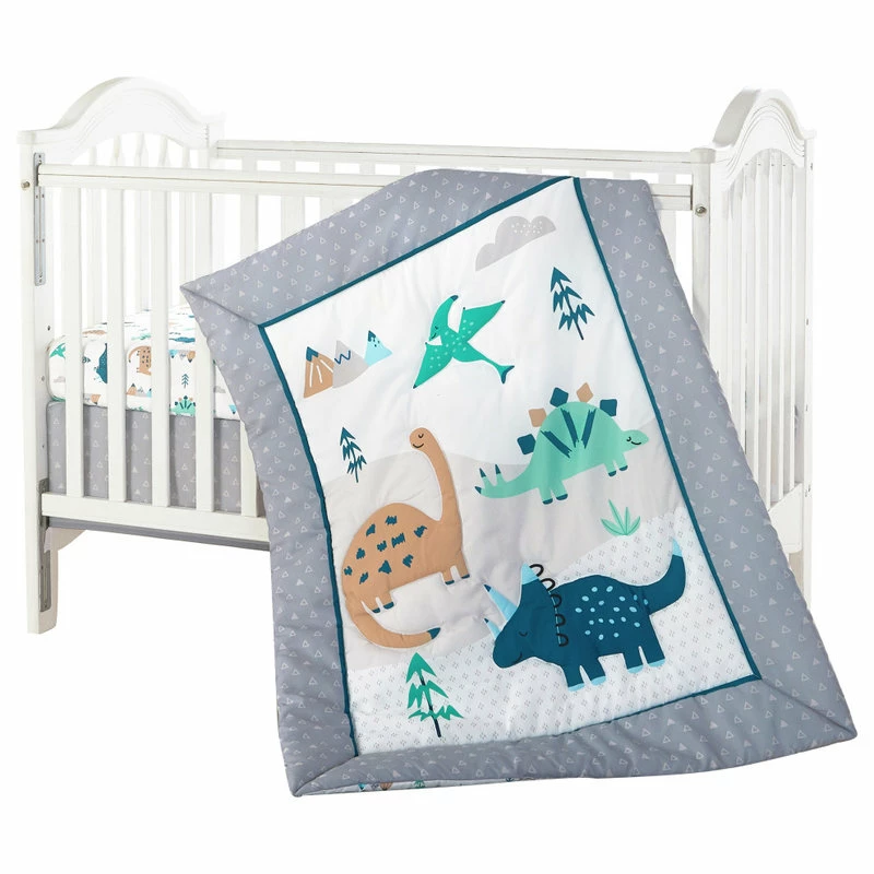 Nanshing America, Inc. The Jungle Friends 3 Piece Baby Nursery Bedding Set, Cute Dino, 33 X 42 1 Nanshing America, Inc. The Jungle Friends 3 Piece Baby Nursery Bedding Set, Cute Dino, 33 X 42