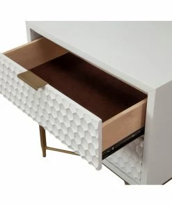 Origins By Alpine White Pearl Wood 2 Drawer Nightstand In White -Bare Sales Store 93413e220e6bdc7d 6056 w800 h800 b1 p0