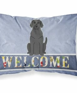 The-store Black Labrador Welcome Fabric Standard Pillowcase