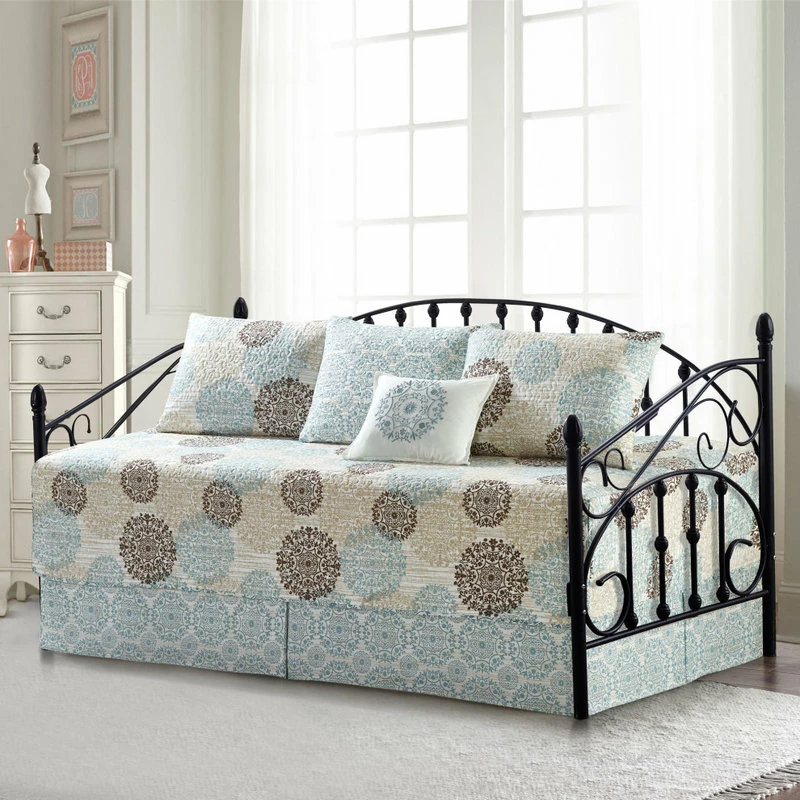 BNF Home Marina Medallion 6 Piece Daybed Bedspread Set, Blue, 75"x39" 3 BNF Home Marina Medallion 6 Piece Daybed Bedspread Set, Blue, 75"x39" - Image 3