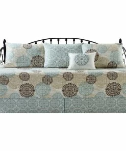 BNF Home Marina Medallion 6 Piece Daybed Bedspread Set, Blue, 75"x39"
