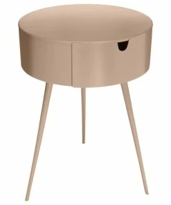 Meridian Furniture Bali Metal Side Table/Nightstand, Pink