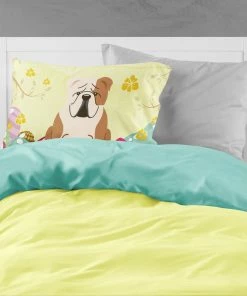 The-store Easter Eggs English Bulldog Fawn White Fabric Standard Pillowcase -Bare Sales Store 9481cfae08dff3fe 3291 w800 h800 b0 p0
