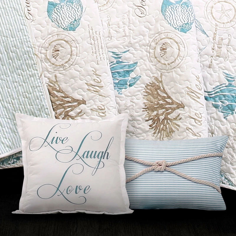 Lush Décor Harbor Life Quilt 7 Piece Set, Blue, King 8 Lush Décor Harbor Life Quilt 7 Piece Set, Blue, King - Image 8