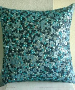 The HomeCentric 3D Sequins Blue Pillow Shams, Art Silk 24"x24" Pillow Shams, Sea The Dream 6 The HomeCentric 3D Sequins Blue Pillow Shams, Art Silk 24"x24" Pillow Shams, Sea The Dream -Bare Sales Store 9611872d0515f7db 1715 w800 h800 b0 p0