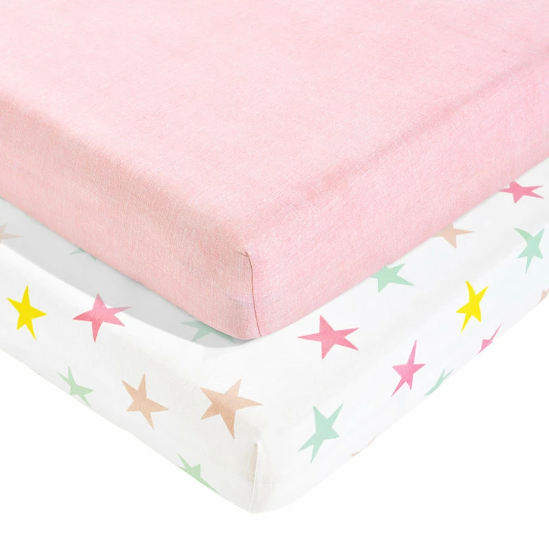 Lush Decor Baby Unicorn Heart Rainbow Star Organic Cotton Fitted Crib Sheet Multi 2Pk 28x52x9 10 Lush Decor Baby Unicorn Heart Rainbow Star Organic Cotton Fitted Crib Sheet Multi 2Pk 28x52x9 - Image 10