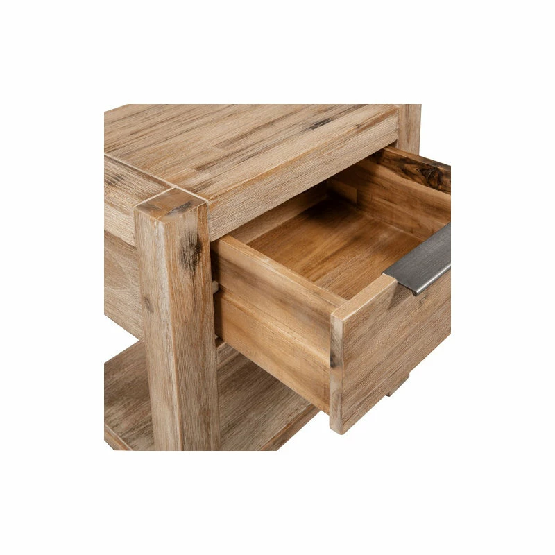 Vida XL International B.V. VidaXL Solid Wood Acacia Nightstand With Drawer Side End Coffee Lamp Table 4 Vida XL International B.V. VidaXL Solid Wood Acacia Nightstand With Drawer Side End Coffee Lamp Table - Image 4