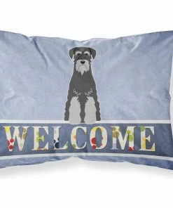 The-store Standard Schnauzer Black Grey Welcome Fabric Standard Pillowcase