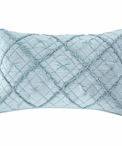 Calla Angel Diamond Applique Luxury Pure Voile Quilted Pillow Sham, Pacific Blue, Standard