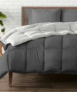 Bare Home Reversible Down Alternative Comforter, Gray / Light Gray, Twin/Twin Xl