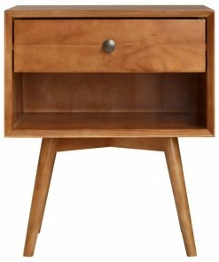 Walker Edison Mid-Century 1 Drawer Solid Wood Nightstand, Caramel -Bare Sales Store a2b180b40c911290 2004 w800 h800 b1 p0