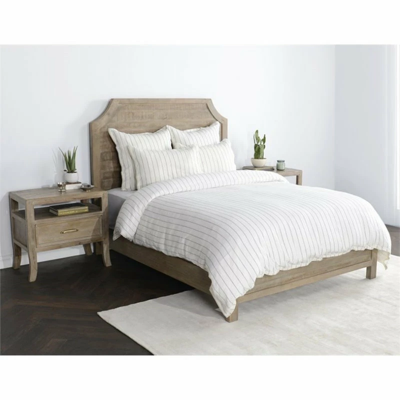 Kosas Home Kingston 94x108" Belgian Flax Linen & Solid Cotton King Duvet - Ivory 2 Kosas Home Kingston 94x108" Belgian Flax Linen & Solid Cotton King Duvet - Ivory - Image 2