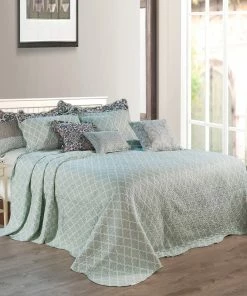 BNF Home Royal Scroll 9-Piece Bedspread Set, Teal, Oversized King, 122"x106" -Bare Sales Store a3e1eefc03071b9a 3549 w800 h800 b0 p0