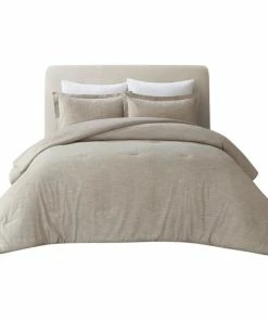 Inspired Home Grace Living Comforter Set, Beige, King/California King