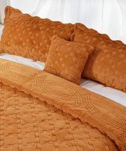 BNF Home Tatami Quilted Faux Fur Bedspread Set, Burnt Orange, King -Bare Sales Store a4d1c0a9030336e5 5562 w800 h800 b0 p0