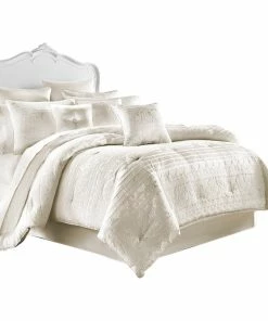 Five Queens Court Mackay Comforter Set, White, Queen