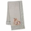 Lambs & Ivy Painted Forest Fox Coral Fleece Baby Blanket - Gray