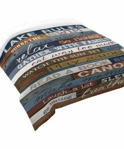 Laural Home Lake Rules Comforter, Queen