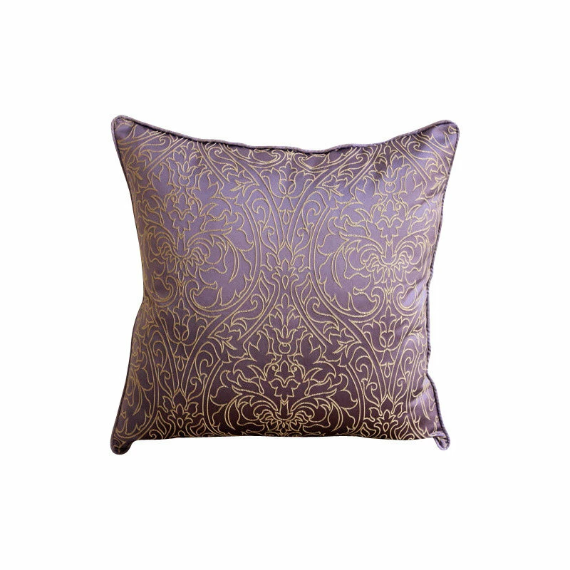 The HomeCentric Gold Damask Embroidered Purple Art Silk 24"x24" Pillow Shams, Purple & Gold 1 The HomeCentric Gold Damask Embroidered Purple Art Silk 24"x24" Pillow Shams, Purple & Gold