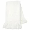 Lambs & Ivy Signature White Ruffled Lux Minky/Jersey Chevron Baby Blanket