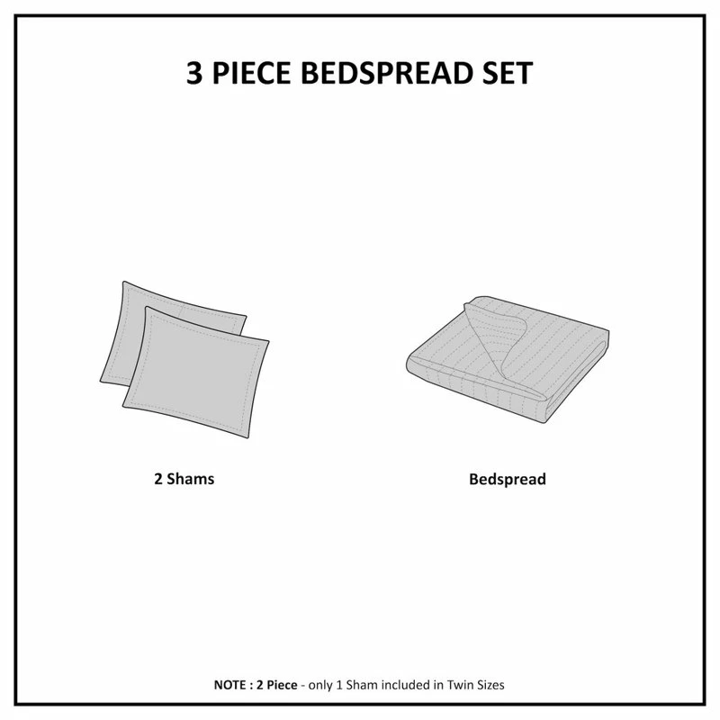 Olliix Madison Park Microfiber Bedspread Set, Full 4 Olliix Madison Park Microfiber Bedspread Set, Full - Image 4