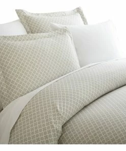 Ienjoy Home Becky Cameron Premium 3 Piece Quadrafoil Printed Duvet Cover Set, King, Gray