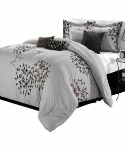 Chic Home Cheila Silver Comforter Bed In A Bag Set, Queen 8-Piece