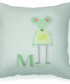 The-store Alphabet M For Mouse Fabric Decorative Pillow